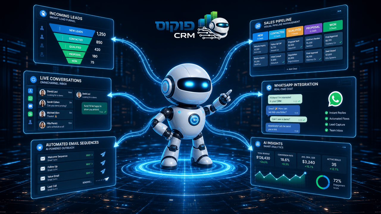 פוקוס CRM — מערכת AI לניהול לקוחות